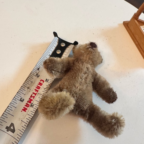Antique Steiff Mohair Teddy Bear Mini 3" Tall Brown Fur *see Description* - Picture 9 of 9